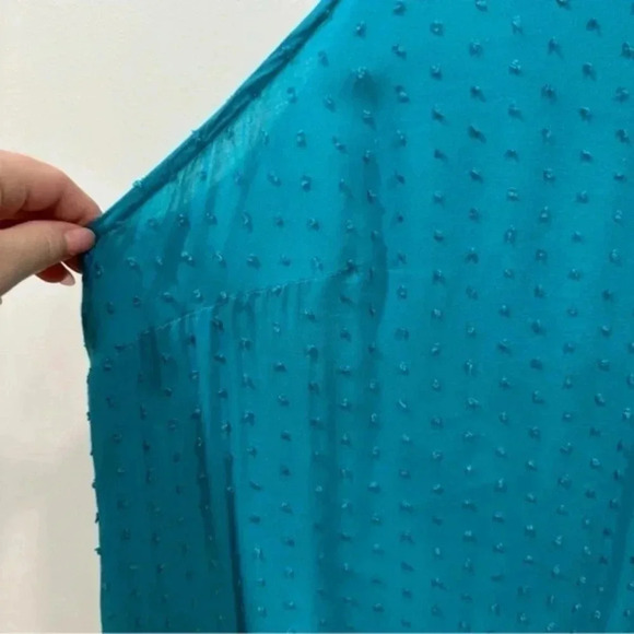 Torrid Swiss Dot Ruffle Trim Mock Neck Top 4 (4x) - Picture 5 of 8